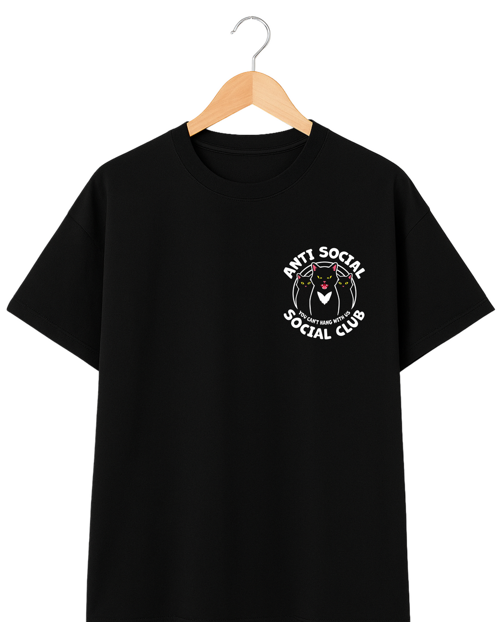 Playera Anti Social Cat Club – Gato Rebelde | Over size