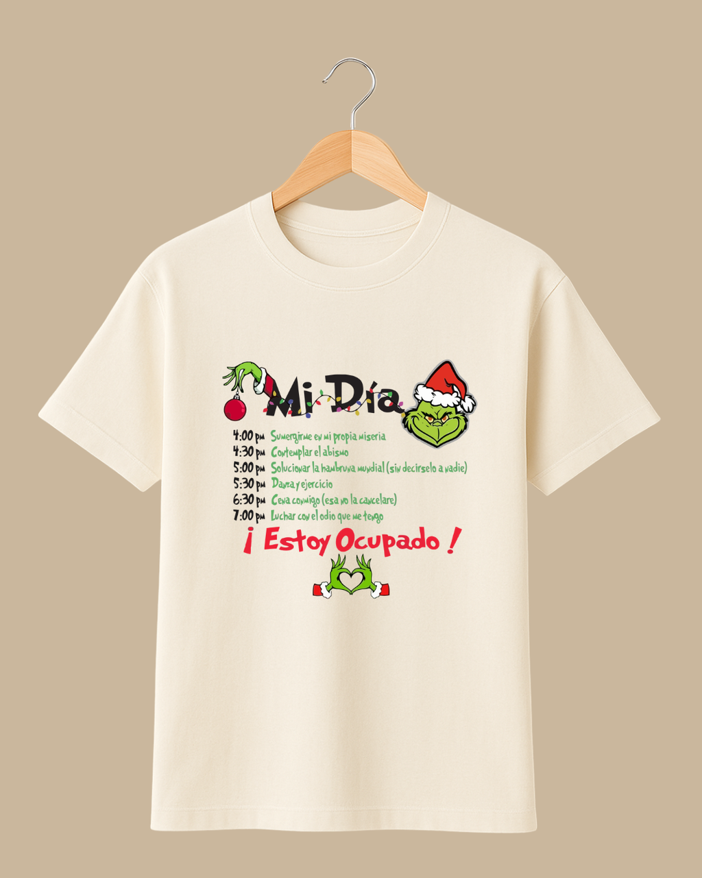 Playera Mi Día Grinch – Edición Humor Navideño Unisex