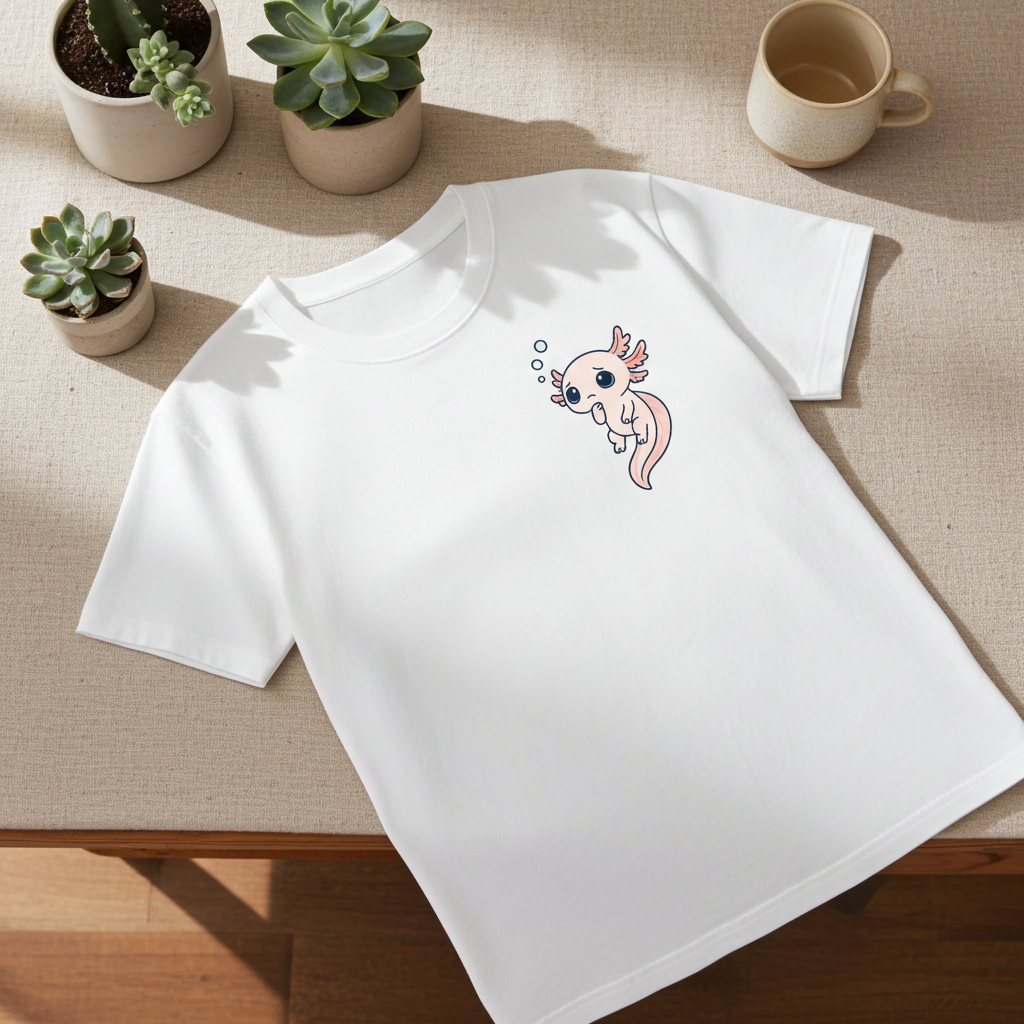Playera Ajolotito Existencial – Diseño Tierno y Filosófico Unisex