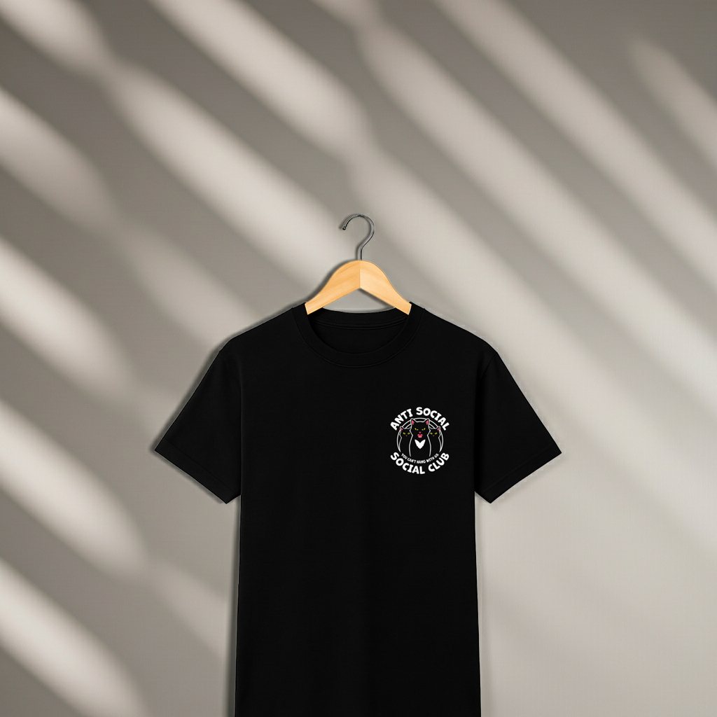 Playera Anti Social Cat Club – Gato Rebelde | Estilo Minimalista Unisex