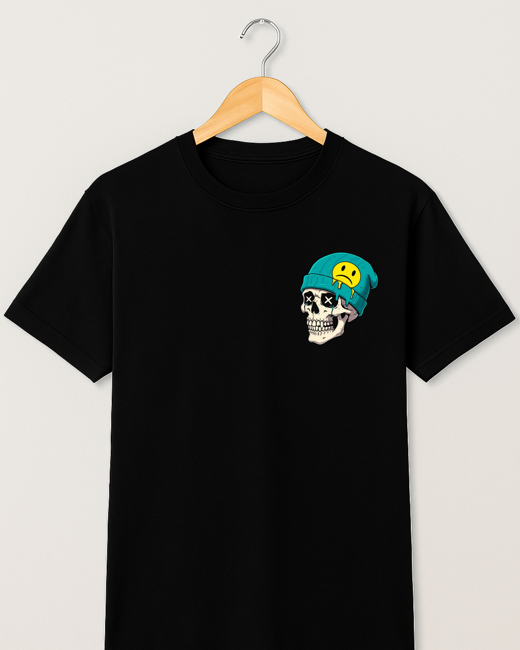 Playera Calavera Chévere – Diseño Cool con Gorro | Street & Minimal Unisex
