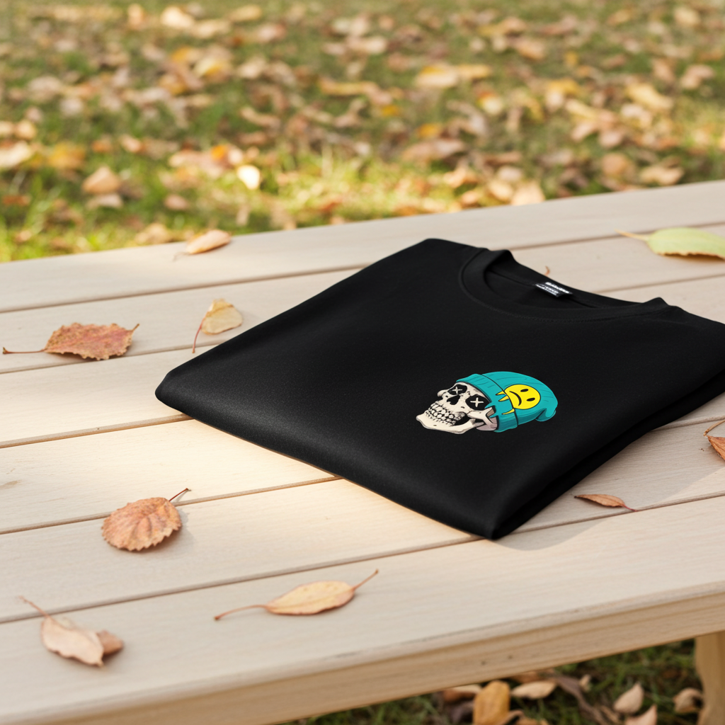 Playera Calavera Chévere – Diseño Cool con Gorro | Street & Minimal Unisex