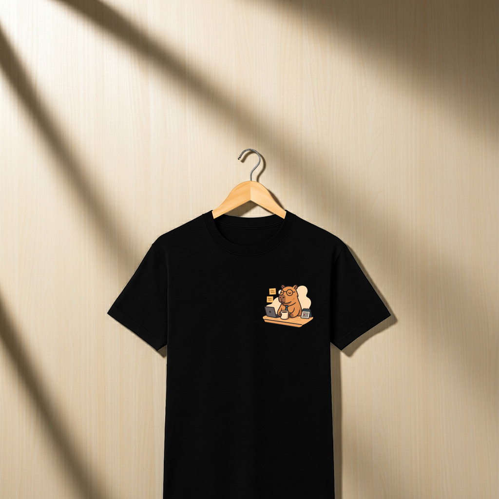Playera CapiCeo – Capibara Godín con Café | Humor de Oficina Unisex