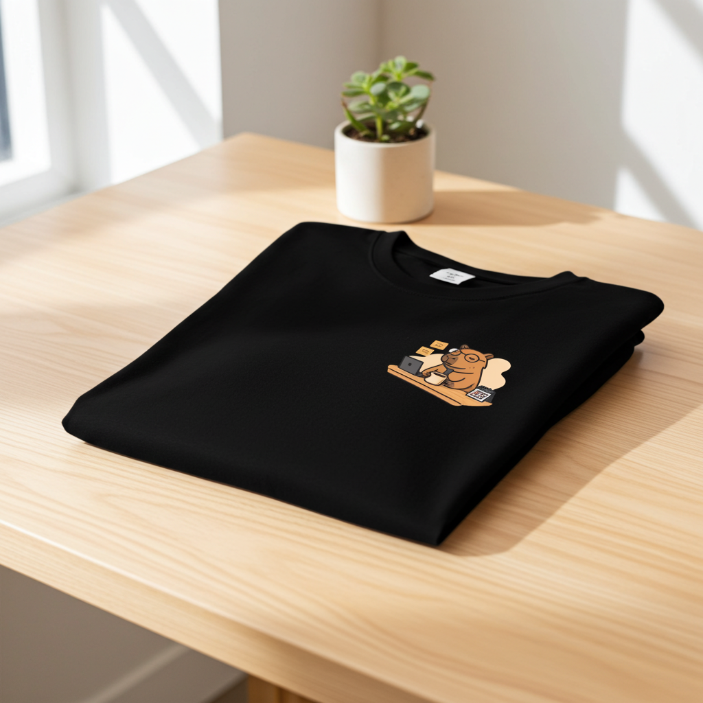 Playera CapiCeo – Capibara Godín con Café | Humor de Oficina Unisex