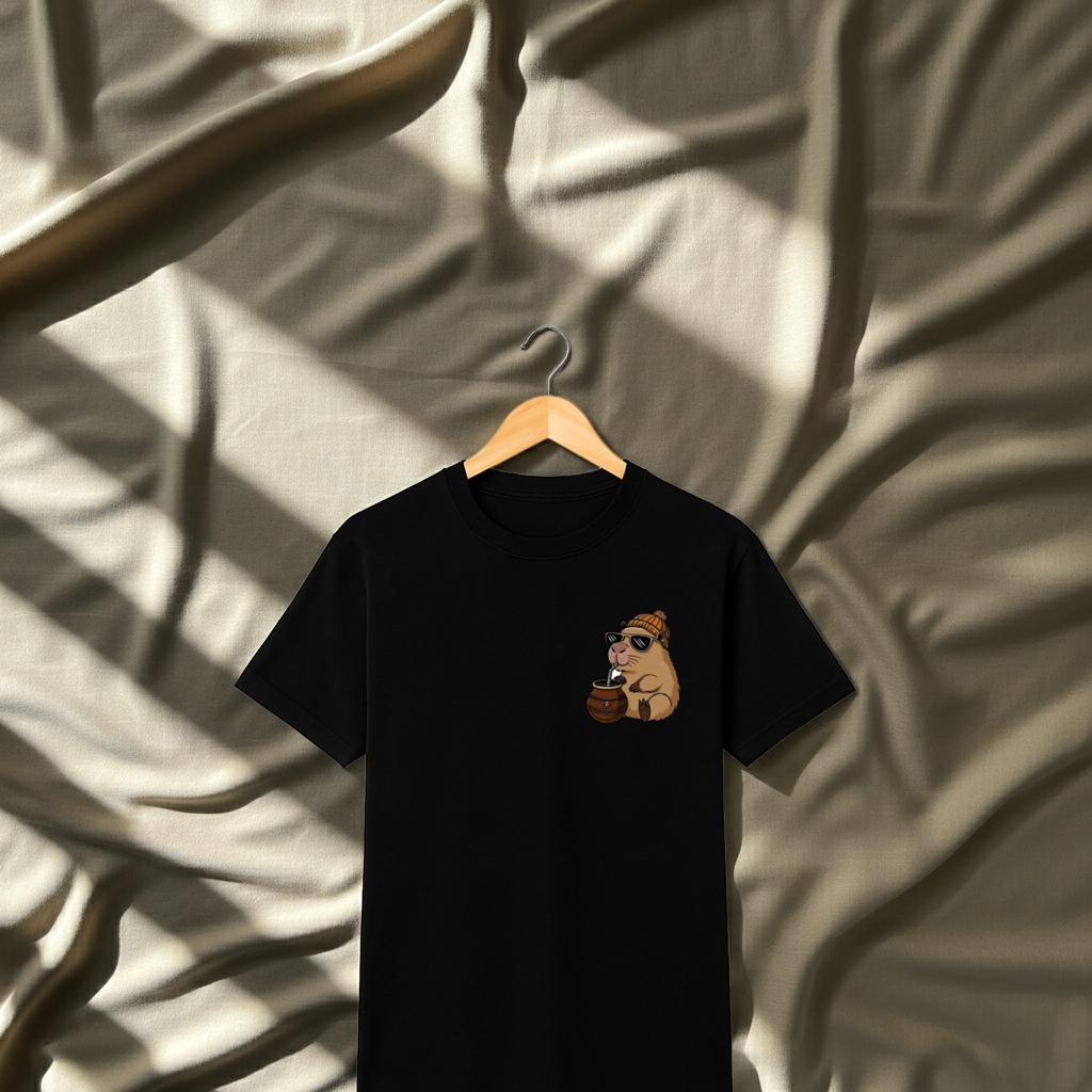 Playera Capibara Mate Lover – Capibara con Gorro | Estilo Chill Unisex
