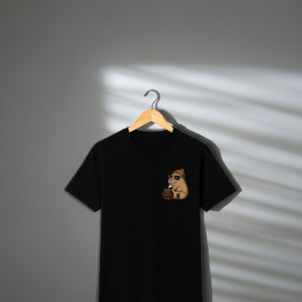 Playera Capibara Mate Lover – Capibara con Gorro | Estilo Chill Unisex