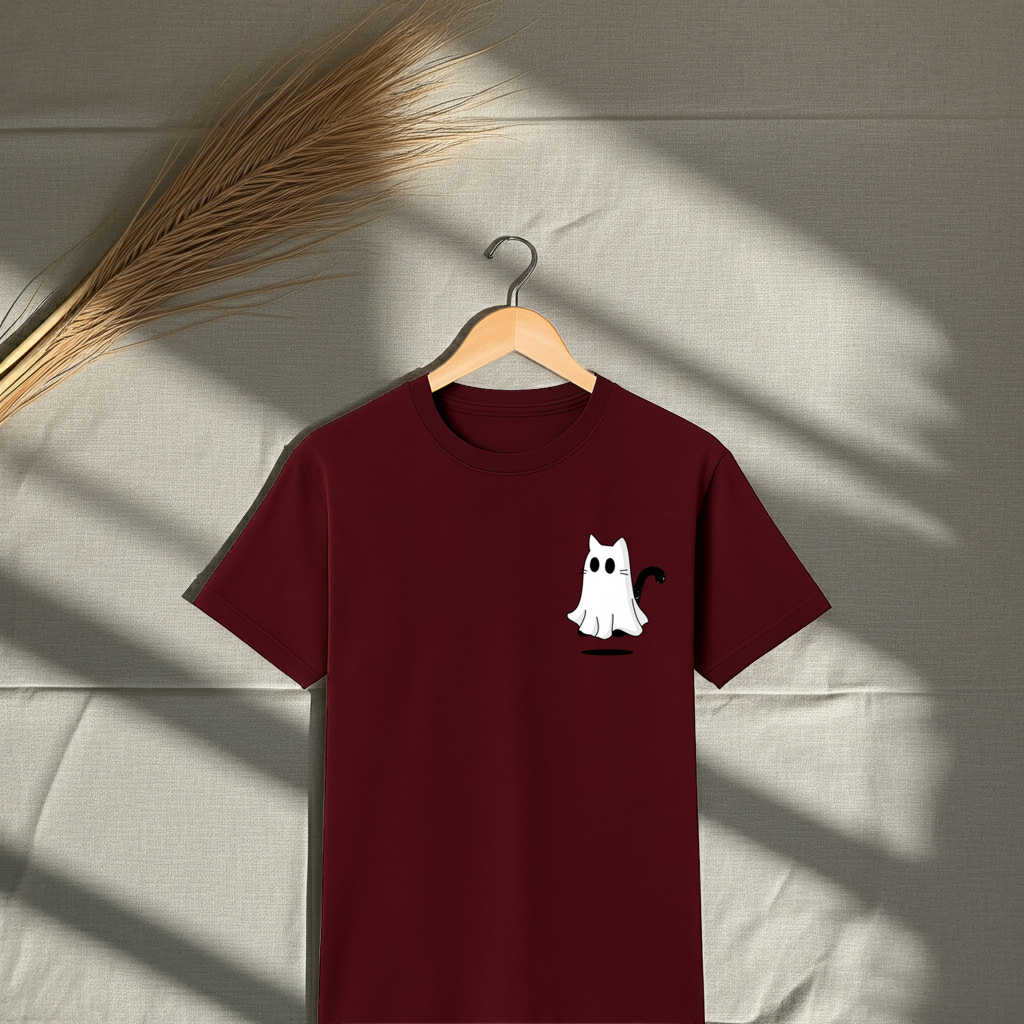 Playera Ghost Cat – Gato Fantasma | Cute & Spooky Unisex
