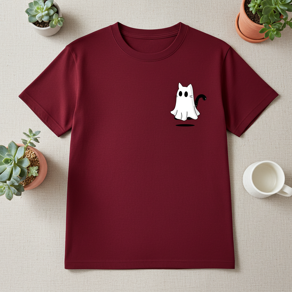 Playera Ghost Cat – Gato Fantasma | Cute & Spooky Unisex