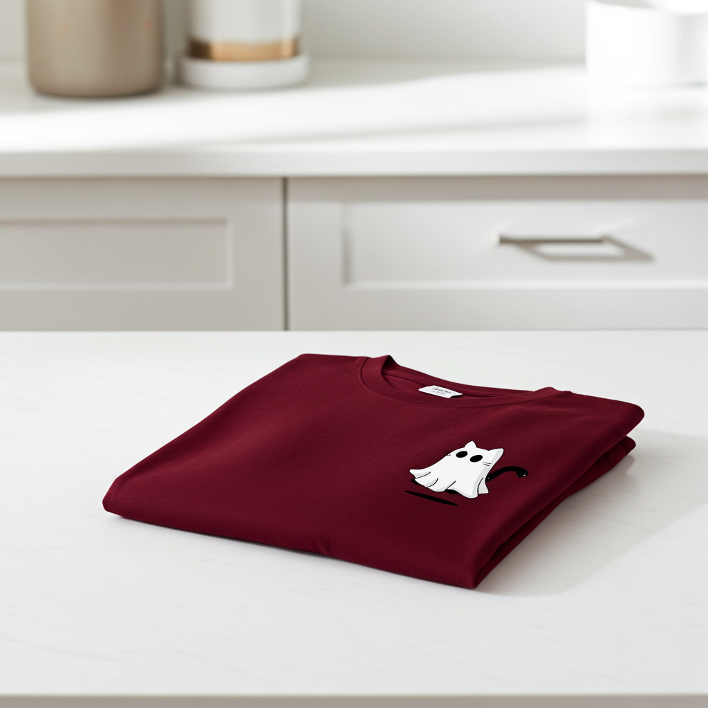 Playera Ghost Cat – Gato Fantasma | Cute & Spooky Unisex