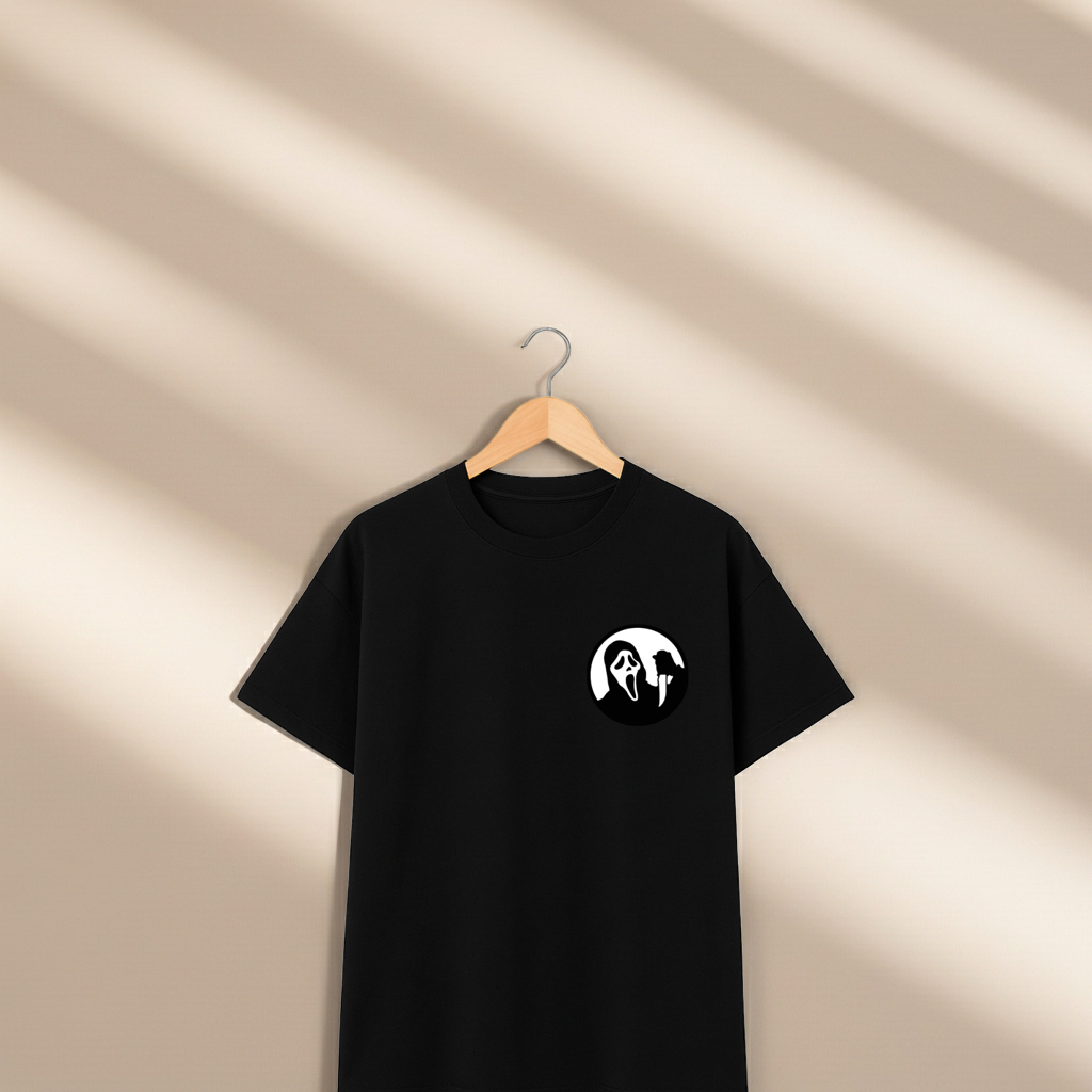 Playera Ghost Face – Máscara de Terror Oversize | Estilo Dark Unisex