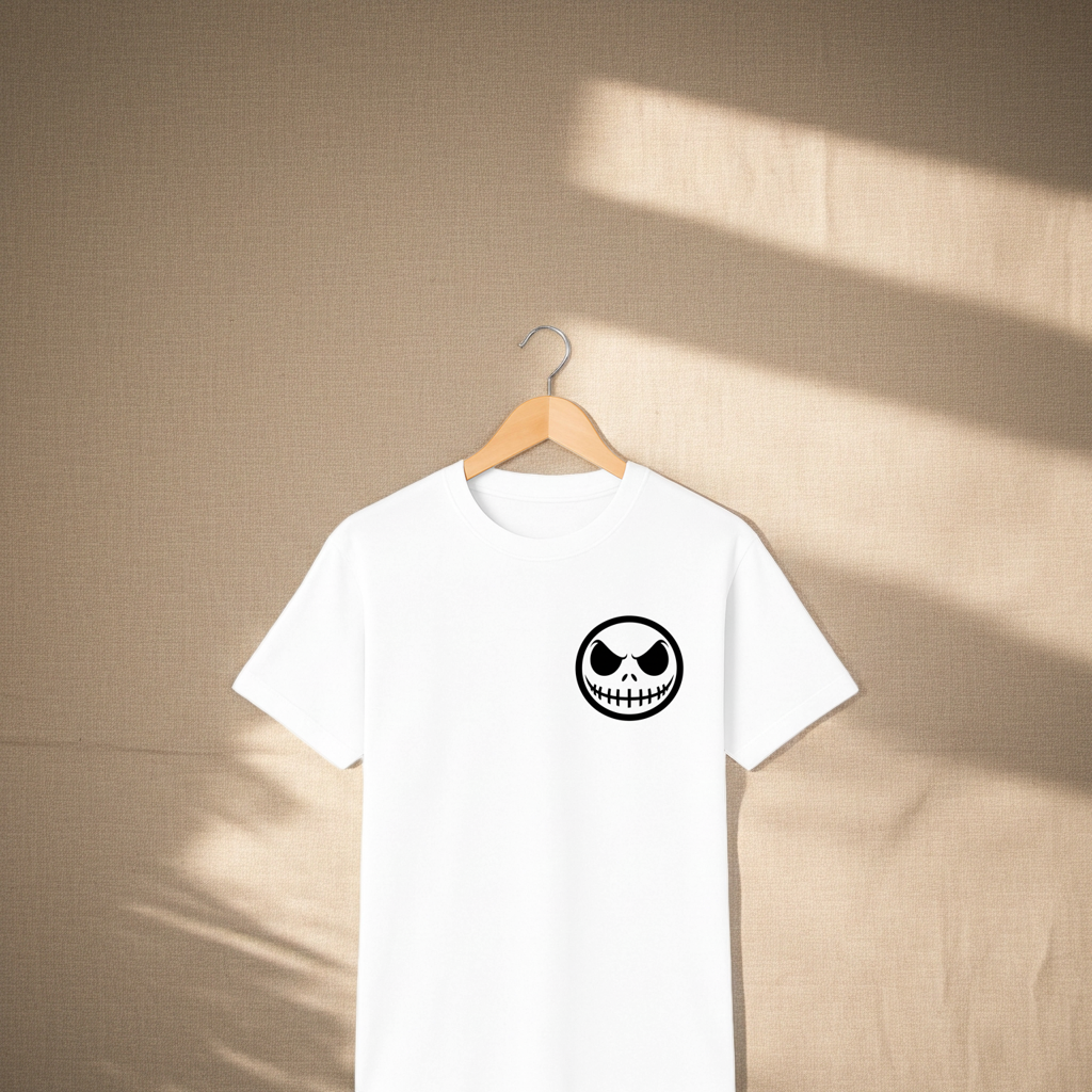 Playera Jack Smile – Calavera Sonriente | Estilo Gótico Minimalista