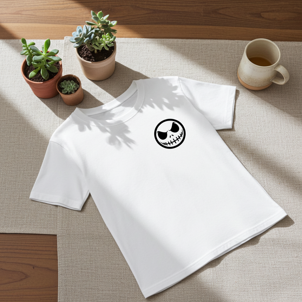 Playera Jack Smile – Calavera Sonriente | Estilo Gótico Minimalista